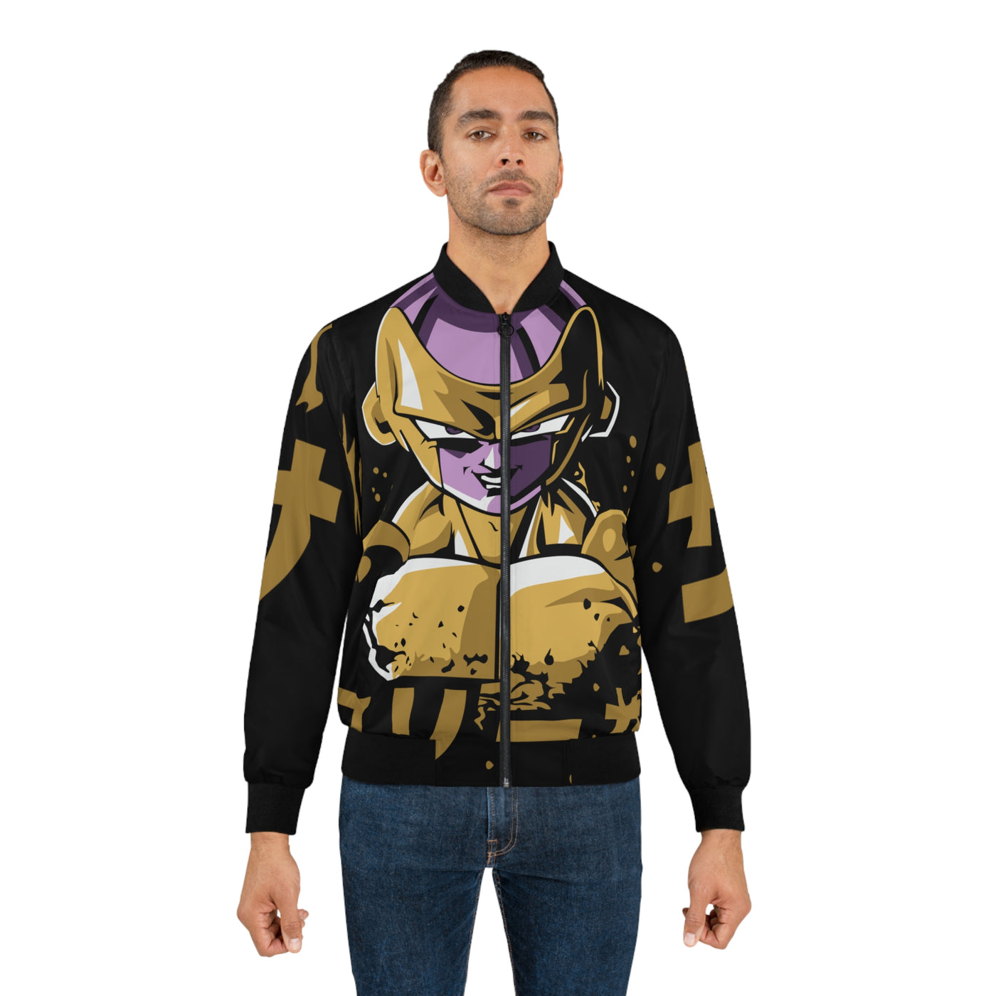 Golden Freezer-Bomber Jacket