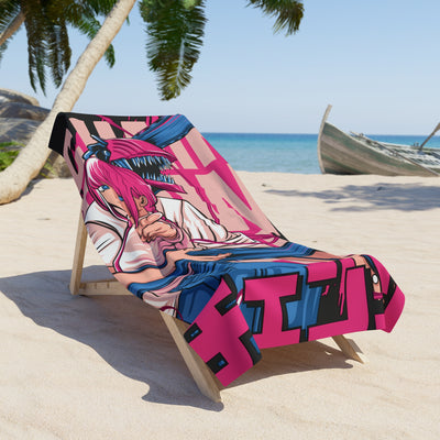 Chainsaw Pink-Beach Towel