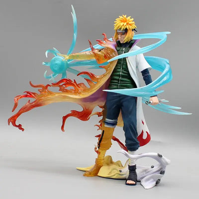 26cm Naruto Namikaze Minato Anime Figures Gk Figurine with LED Pvc Statue Rasengan Decoration Collectible Model Kids Toys Gift