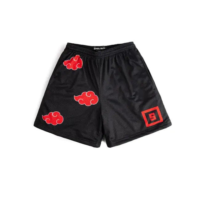 Cartoon Print Gym Shorts Quick Dry Mesh