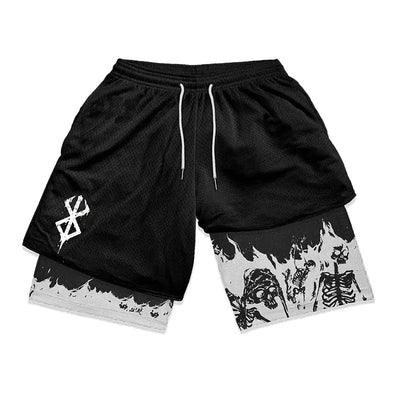 Anime Berserk 2 in 1 Gym Shorts